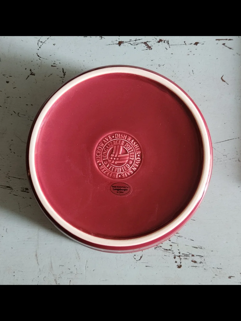 Longaberger Pottery Woven Traditions Paprika Pet Dog Bowl RARE